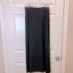 Oscar De La Renta Classic Black Wool Blend Maxi Pencil Skirt With Slit Size 10